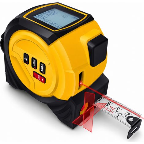 Télémètre Laser 3 en 1 Haute Précision Chantier 60 m Jaune (1/5)