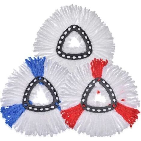 Cabezales de repuesto de 3 piezas para fregona, recambios de microfibra para cabezales giratorios, cabezal de repuesto EasyWring para limpieza de suelos. (1/5)