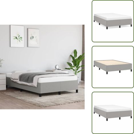 Bettgestell ohne Matratze Hellgrau 120x190 cm Stoff - Bettrahmen - Holzrahmen - Lattenrost - Einzelbett - Doppelbett (1/5)