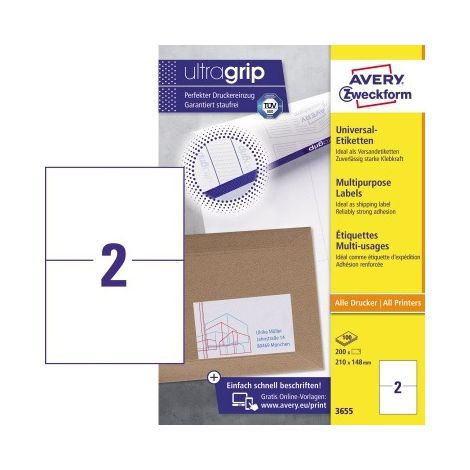 AVERY Zweckform Universaletikett Maße: 210 x 148 mm (B x H) Werkstoff: Papier (1/5)