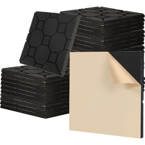 Wolketon 24X Mousse acoustique Mousse Acoustique pour Podcasting, Studios d'enregistrement, Bureaux,Carré 30x30x2.5cm