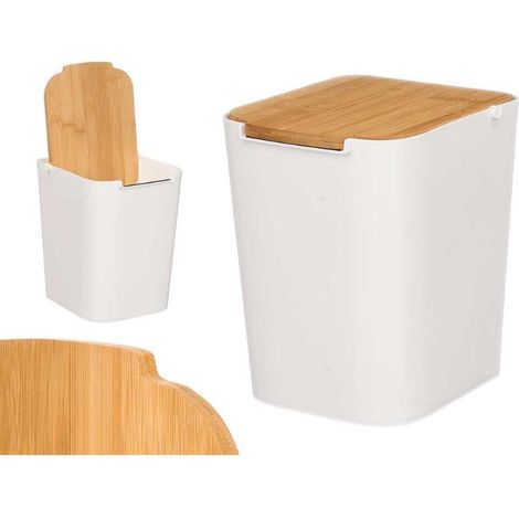 ARTE REGAL papelera tapa bambu blanca , Papelera con Tapa Bambú BlancaMarca: ArteregalEsta papelera combina la calidez del bambú con la practicidad del plástico blanco, ofr