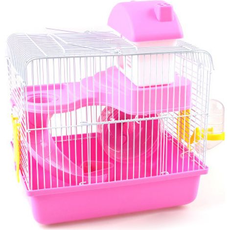 Cage de hamster avec maison, tunnel et escalier, couleur aléatoire 28 x 21 x 31 cm