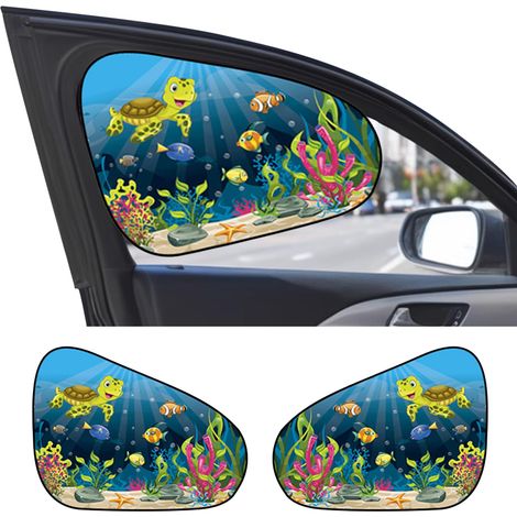 2PCS Pare Soleil Voiture Bébé, Triangulaire par Soleil Vitre Voiture, Protection Solaire Cache, Chaussette Fenetre Auto Universelle Anti UV, Paresoleil Voiture pour Enfant et Bébé, 47x36 CM