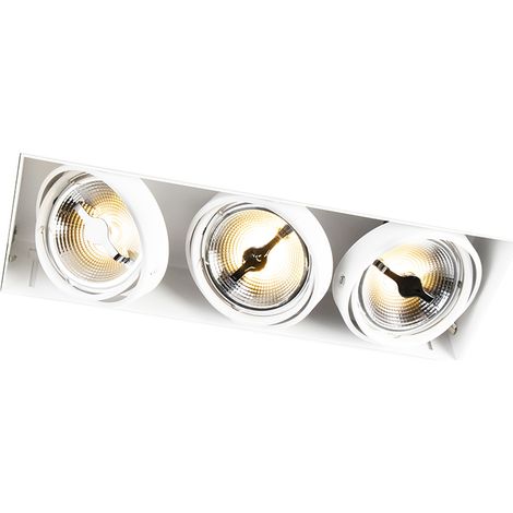 QAZQA Recessed Spotlight White AR111 Trimless 3-Light - Oneon