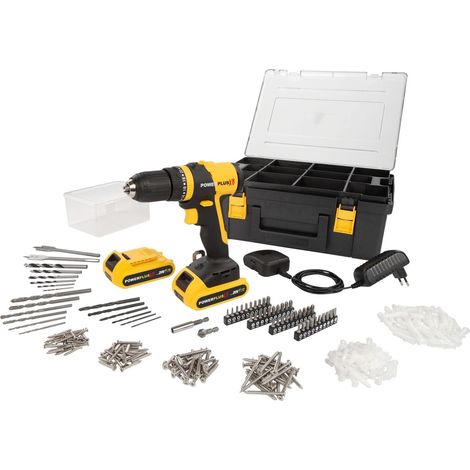 Taladro Combinado sin escobillas 20V 30Nm - incl. 2 baterías 20V 1.5Ah y cargador- 362 acc. (1/5)
