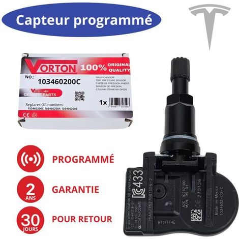 Sensore TPMS - Tesla Model S/3/X (2014-2020) - 433 MHz - Preprogrammato - Nero