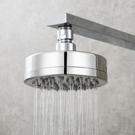 Luxuriöse Edelstahldusche mit silbernem Silikonauslauf (118 mm), Duschkopf aus gebürstetem Edelstahl 304