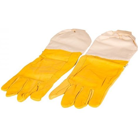 Guanti in pelle con manichetta e bordo in maglia elasticizzata Taglia 9 M
