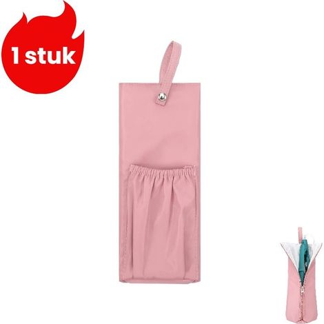 1 portable storage bag for curling iron, resistant to high temperatures and heat, for home use, pink (1/5)