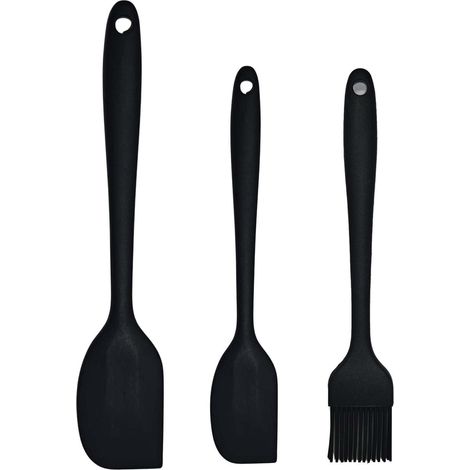 Silikon Teigschaber Set 3tlg mit Backpinsel, hitzebeständig & spülmaschinenfest