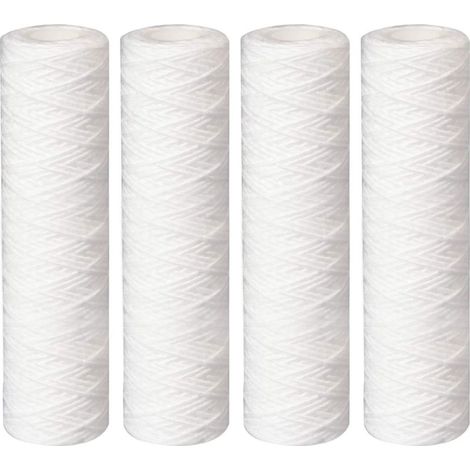 Lot de 4 filtres de rechange en polypropylène pour système d'osmose inverse 2,5 pouces x 10 pouces 5 microns (1/5)