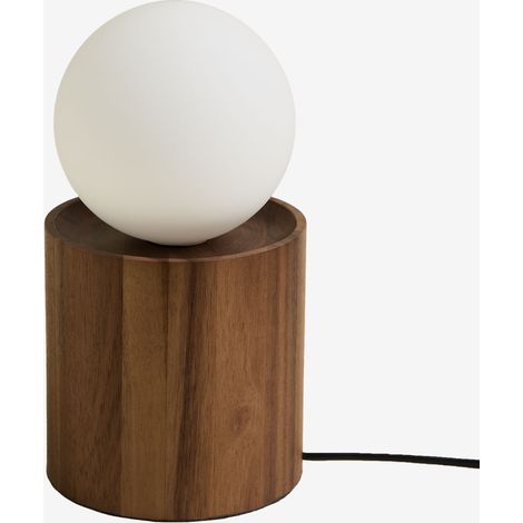 Lámpara de mesa con base cilíndrica en madera de acacia Freidy SKLUM             