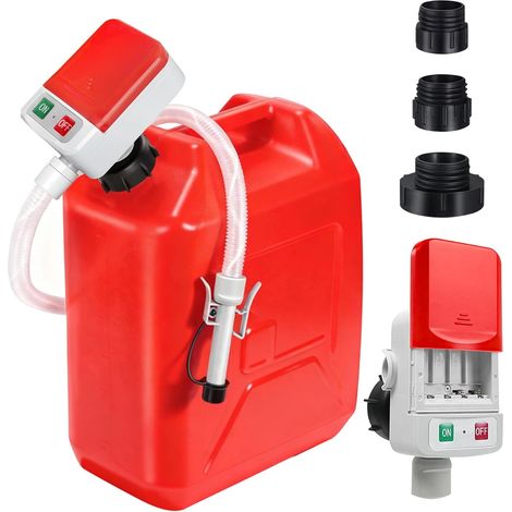 Pompe a carburant avec arrêt automatique,12 L/min Pour diesel,essence,huile et eau Flexible inclus pompe a essence Adaptée aux jerricans,tracteurs,générateurs,tondeuses 3 adaptateurs fournis (1/5)