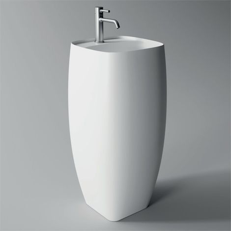 Lavabo Nur freestanding cm. 45x40 scarico a parete in ceramica