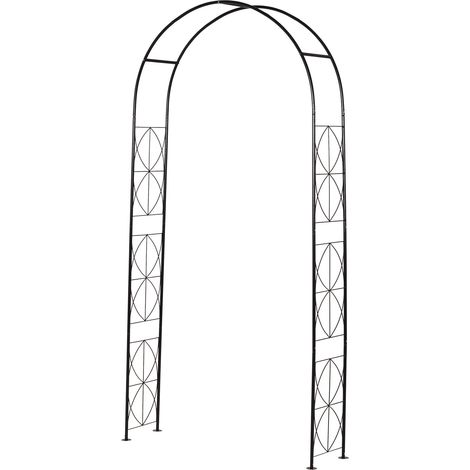 Torbogen, Rankgitter, Pflanzbogen, Rankhilfe, Garten, Bogendach, Metall, Schwarz, 114 X 30 X 230 Cm