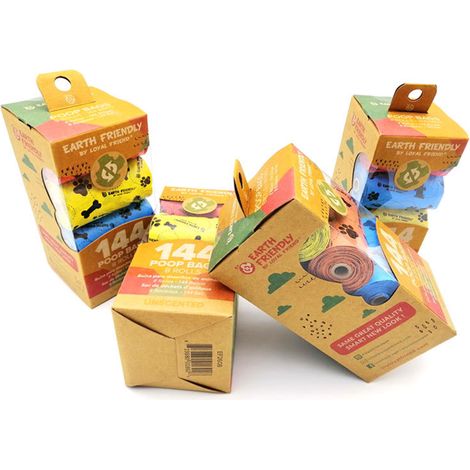 Degradable garbage bags, biodegradable pet garbage bags, thickened cat and dog poop bags 23x33cm, 1.5 silk on one side, 18 pieces in a roll of four (1/2)