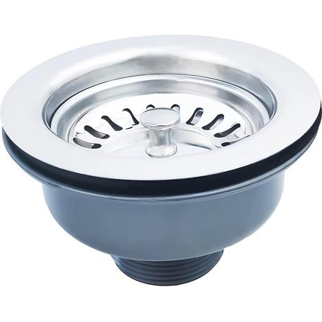Bonde D'évier sans Trop Plein Panier Inox ø 114 mm 1½", Acier Inoxydable + ABS, Bonde + Panier (1/5)