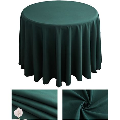 Nappe ronde en polyester, lavable en machine - Vert foncé - 200 cm