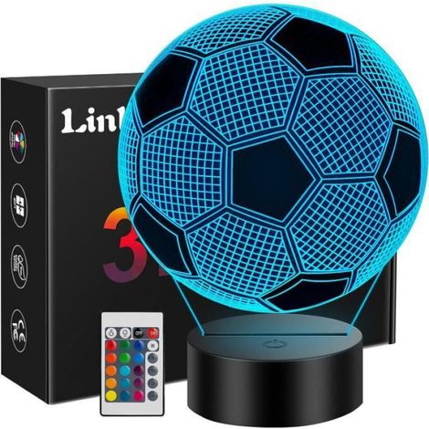 3D-Nachtlicht für Kinder, LED-Fußball-Nachttischlampe, Schlafzimmerdekoration, Geburtstagsüberraschungsgeschenk für Jungen im Alter von 7, 8, 9, (1/4)