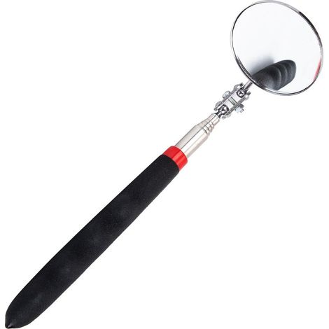 Car Mechanic Rearview Mirror, Adjustable Rearview Mirror, 360 Degree Rotating Rearview Mirror, Telescopic up to 72cm, Black Non-Slip Handle, for Car Repair, Black (1/5)