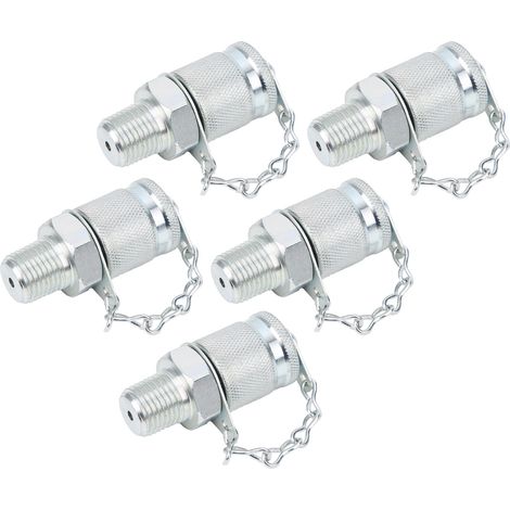 5 adaptateurs de test hydraulique, raccords de test de filetage, connecteurs de mesure de pression PT/PPTZG1/4 po (1/5)
