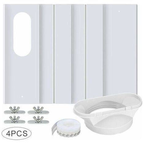 Kit de Fenêtre pour Climatiseur Portable, avec Coupleur Universel Panneau en PVC Renforcé Réglable Joint de Fenêtre Kit d'Aération de Fenêtre AC pour Coulissante pour 10cm Tuyau d'Écha (1/5)