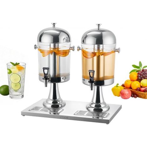 Distributeur de Boissons Capacité 2x 8 L Fontaine à Eau en Acier (1/5)