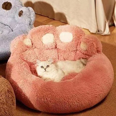Panier Chien Chat Petite Taille 50cm, Rose Coussin Chiens Anti Stress Lavable et Antidérapant, Moelleux Lit pour Chien Peluche (1/5)