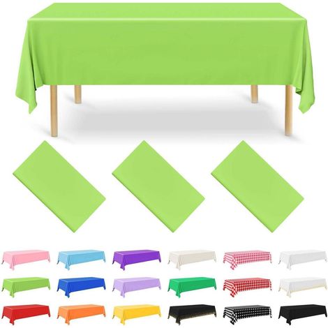 3er Set Einweg Tischdecke 137x274 cm Salbeigrün, wasserdicht, rechteckig