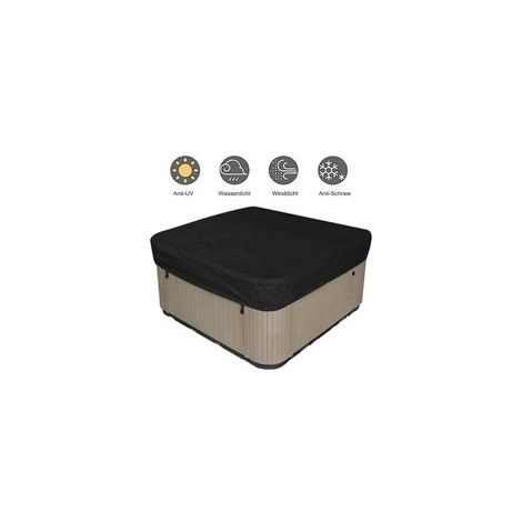 Housse de Protection pour Bain à Remous de Jardin 21821830cm Noir, 2100D Tissu Oxford, Imperméable Anti-poussière Anti-UV, pour Extérieur Spa Baignoire, Hotte de bain Spa extérieure (1/5)