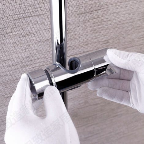 Support de Douche à Main Remplaçable, Support de Pommeau de Douche,ABS Chromé (Argent) (1/3)