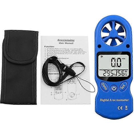 Anémomètre numérique portable, plage de mesure 0,330 m/s, 14 à 122 réglages de vitesse du vent, excellente qualité. (1/4)