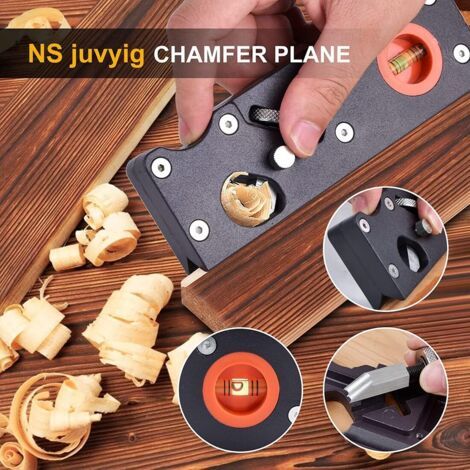 NALOOKAMIC Raboteuse à Chanfrein Rabot d'angle de Menuiserie, rabot manuel pour le travail du bois, rabot à chanfreiner bois pour chanfreiner et couper le bois (planer7cutters)