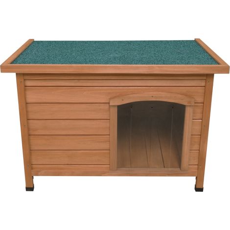Niche pour Chien en Bois de Sapin avec Toit Plat en Asphalte - 58 x 86 x 63 cm - Chien Petite Taille - Imperméable & Durable - Intérieure ou Extérieure  [Pieds en Plastique INCLUS] Kennel Chenil Abri