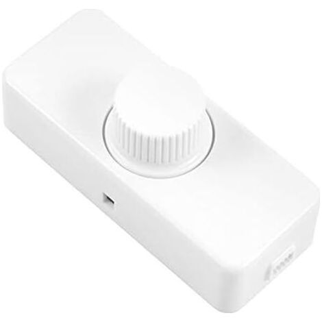 Lot de 2 variateurs rotatifs LED 220–240 V pour lampes à incandescence et halogènes, lumière LED réglable, blanc (1/5)