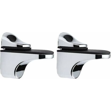 FENOPLASTICAPince à verre réglable, support d'étagère en verre pour planches de verre et de bois de 3 à 21mm d'épaisseur (argent), 2 pièces (1/4)