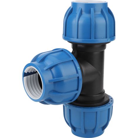 Raccord en T de 50 mm pour tuyauterie d'eau en plastique PE. Accessoires de raccordement de tuyauterie. (1/5)