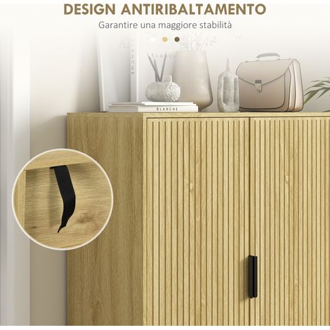Scarpiera modulable 15 paires, rayonnages ajustables sur 4 niveaux, 80x38x110cm, bois de chêne (1/5)