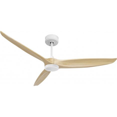 Bolt, Ventilateur déstratificateur d'air, moteur blanc sur pales bois clair166 Cm, 100 % efficace été et hivers, avec lampe (1/2)