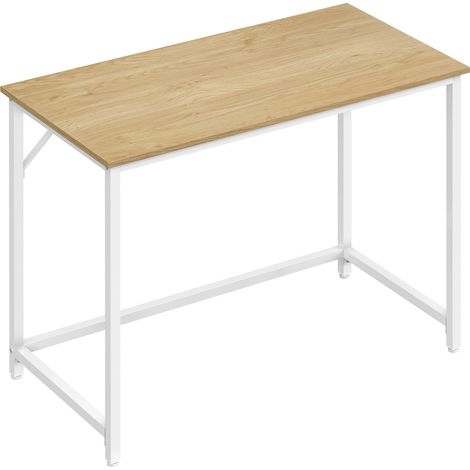 Vasagle – Bureau droit 100 x 50 x 75 cm – Panneau d’aggloméré et acier – Style industriel – Assemblage facile – Couleur chêne naturel