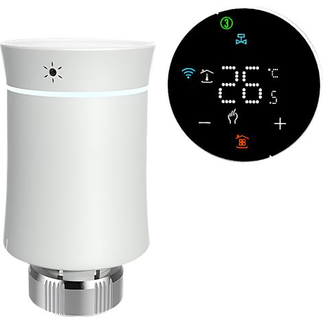 Eosnow BRT-100 Smarter Heizkörperthermostat für Klimaanlage und WLAN mit APP-Steuerung, LED-Digital-Touchscreen, energiesparend, 5+2 programmierbarer Thermostat (Arbeits-Gateway, aber nicht im Lieferu