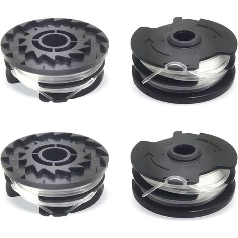 Lot de 4 bobines de rechange LIDL Parkside, fil nylon de rechange pour débroussailleuse LIDL Parkside, débroussailleuse PRTA 20-Li A1, B2, C3, PRT 550 A1, A3, PRT 300 A1-2 x 10 m 1,65 mm