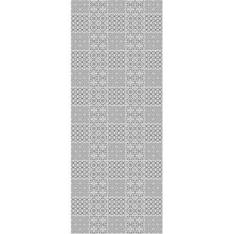 Panneau mural douche en alu-composite VIPANEL - Carrelage Décor Carreaux Gris Blanc - Finition Brillant - 100x255cm (1/5)