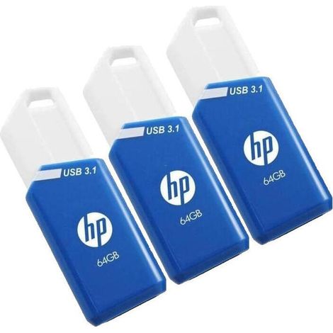 USB 3.1 HP 64GB X755W PACK DE 3 AZUL (1/4)