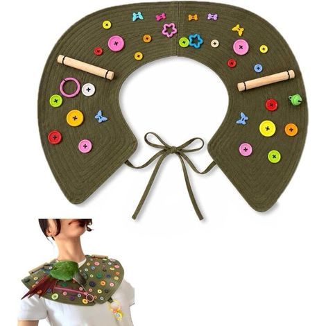 Papageien-Schulterschutz - Grün - Kratz- und staubabweisender Umhang - Schutzkleidung mit Spielzeug und Sitzstangen (1/5)