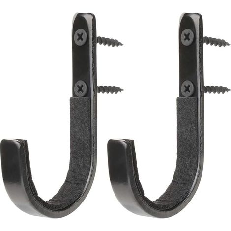 Lot de 2 crochets en métal noir pour fusils, fusils de chasse, pour montage mural, rangement pour armoires, supports d'intérieur pour armes à feu (3,5 × 1,5 pouces) (1/3)