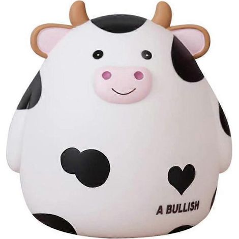 Tirelire cochon, tirelire vache mignonne pour garçons et filles, tirelire incassable pour enfants, cadeau d'anniversaire pour enfants, blanche (1/5)