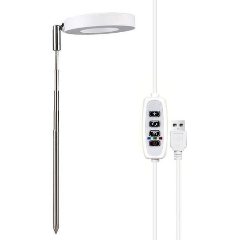 Lampe de croissance LED pour plantes d'intérieur, lumière blanche chaude, hauteur réglable, rétractable, spectre complet, étanche, pour semis et plantes succulentes, minuterie 3/9/12 heures, 3 modes (1/5)