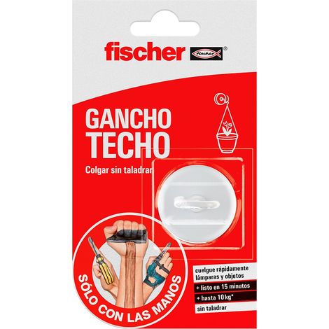 Fischer – Crochets de plafond autocollants pour lampes – Fixation rapide et sécurisée – Pour surfaces lisses – Décoration moderne au plafond
